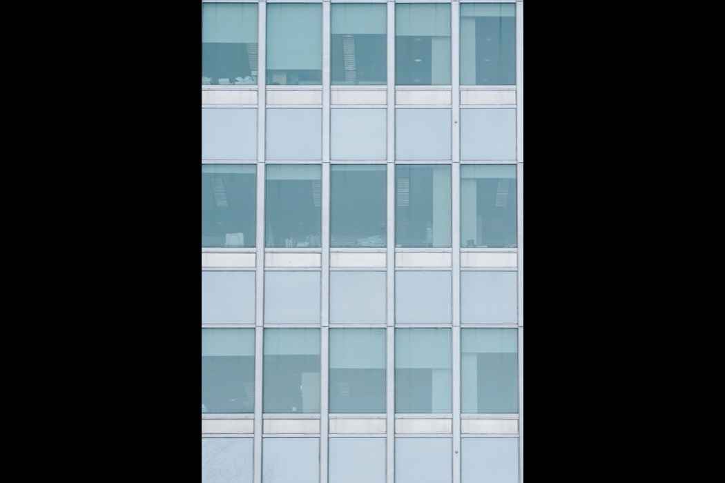 Repeating grid of a glazed building facade
